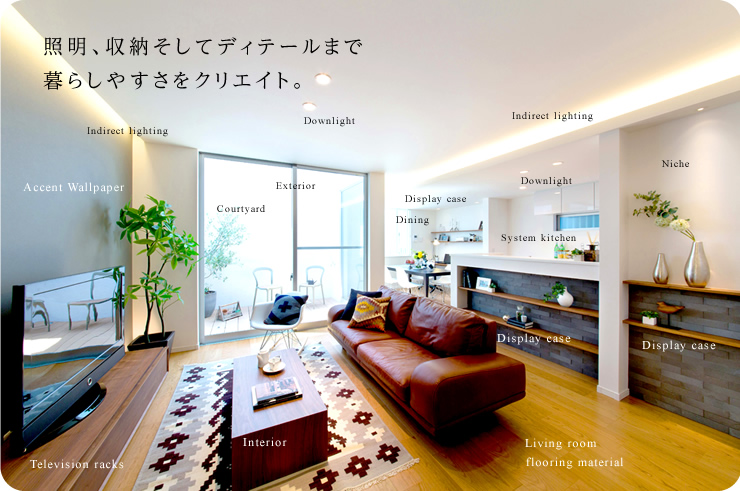 照明、収納そしてディテールまで暮らしやすさをクリエイト。